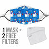 Snowman Snowflake Pattern Print Face Mask-grizzshop