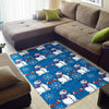 Snowman Snowflake Pattern Print Floor Mat-grizzshop