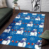 Snowman Snowflake Pattern Print Floor Mat-grizzshop