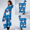 Snowman Snowflake Pattern Print Hooded Blanket-grizzshop