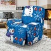 Snowman Snowflake Pattern Print Recliner Cover-grizzshop