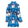 Snowman Snowflake Pattern Print Women Long Robe-grizzshop