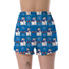Snowman Snowflake Pattern Print Women's Shorts-grizzshop
