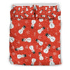 Snowman Snowflake Print Pattern Duvet Cover Bedding Set-grizzshop