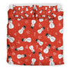 Snowman Snowflake Print Pattern Duvet Cover Bedding Set-grizzshop