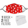 Snowman Snowflake Print Pattern Face Mask-grizzshop