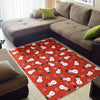 Snowman Snowflake Print Pattern Floor Mat-grizzshop