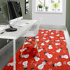 Snowman Snowflake Print Pattern Floor Mat-grizzshop