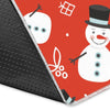 Snowman Snowflake Print Pattern Floor Mat-grizzshop