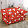 Snowman Snowflake Print Pattern Loveseat Cover-grizzshop