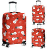 Snowman Snowflake Print Pattern Luggage Cover Protector-grizzshop