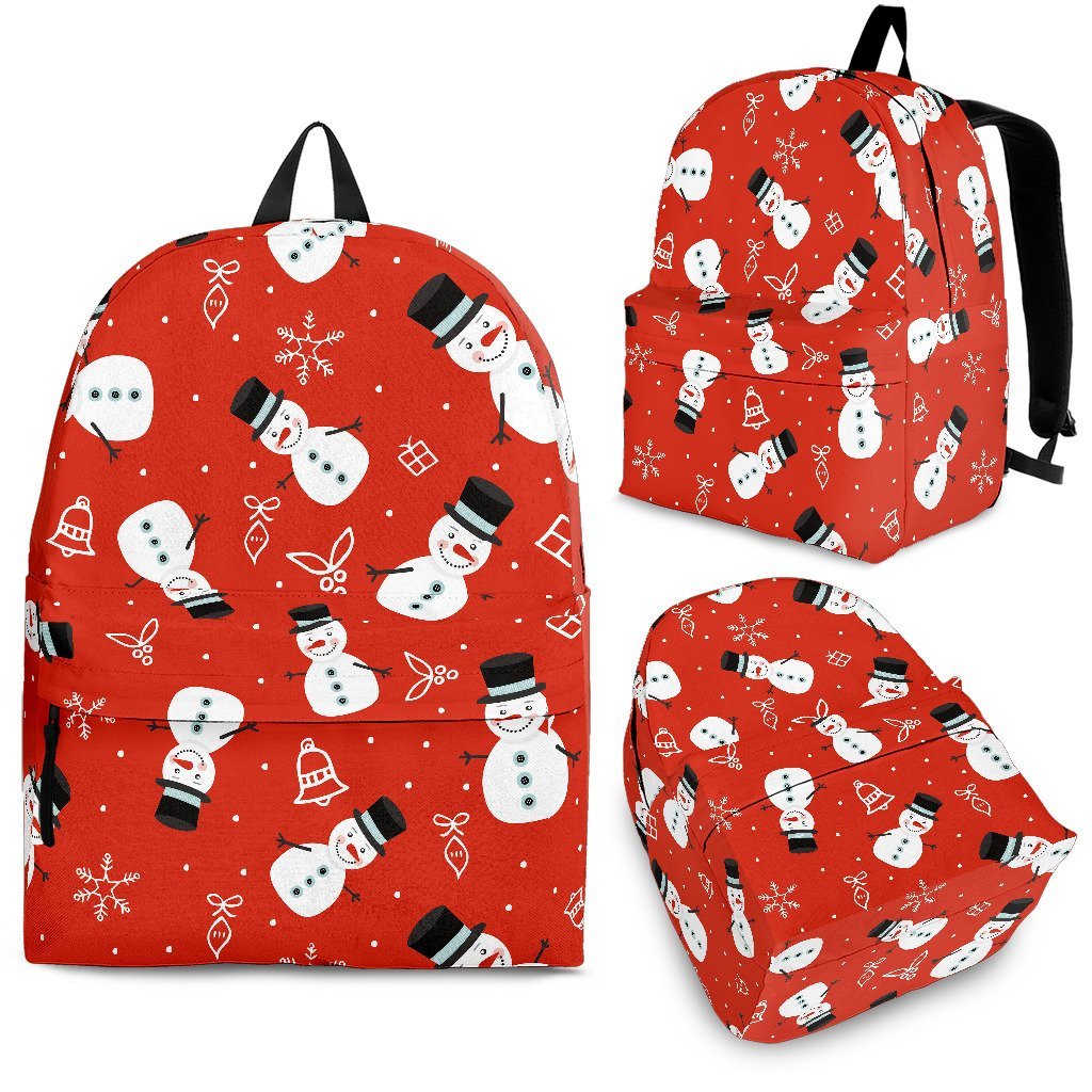 Snowman Snowflake Print Pattern Premium Backpack-grizzshop