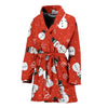 Snowman Snowflake Print Pattern Print Women Long Robe-grizzshop