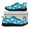 Snowman Teal Print Pattern Black Sneaker-grizzshop