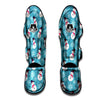 Snowman Teal Print Pattern Muay Thai Shin Guards-grizzshop