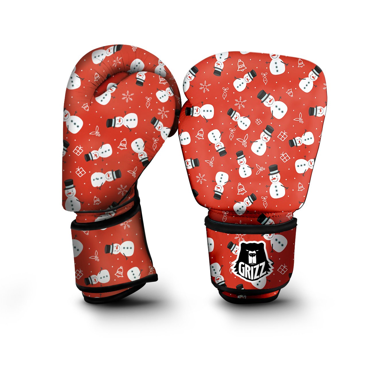 Snowman Xmas Print Pattern Boxing Gloves-grizzshop