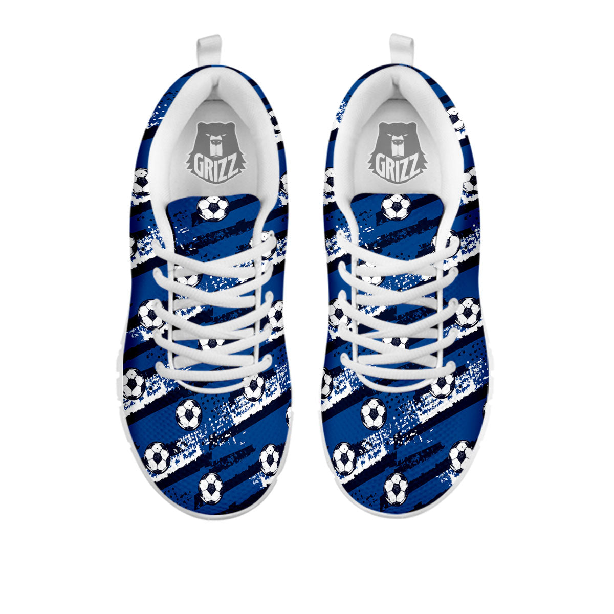 Soccer Ball Blue Print Pattern White Sneaker-grizzshop