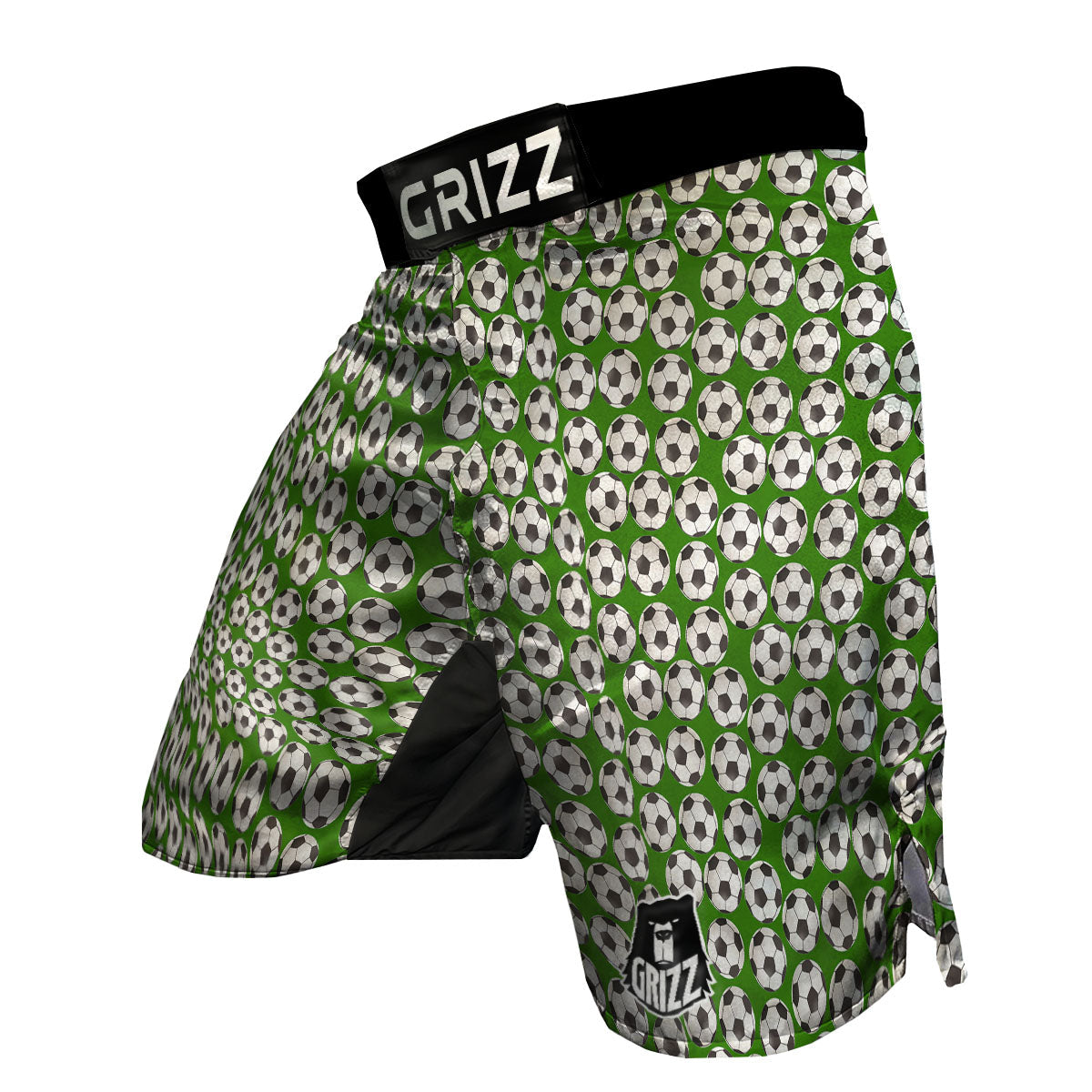 Soccer Ball Green Print Pattern MMA Shorts-grizzshop