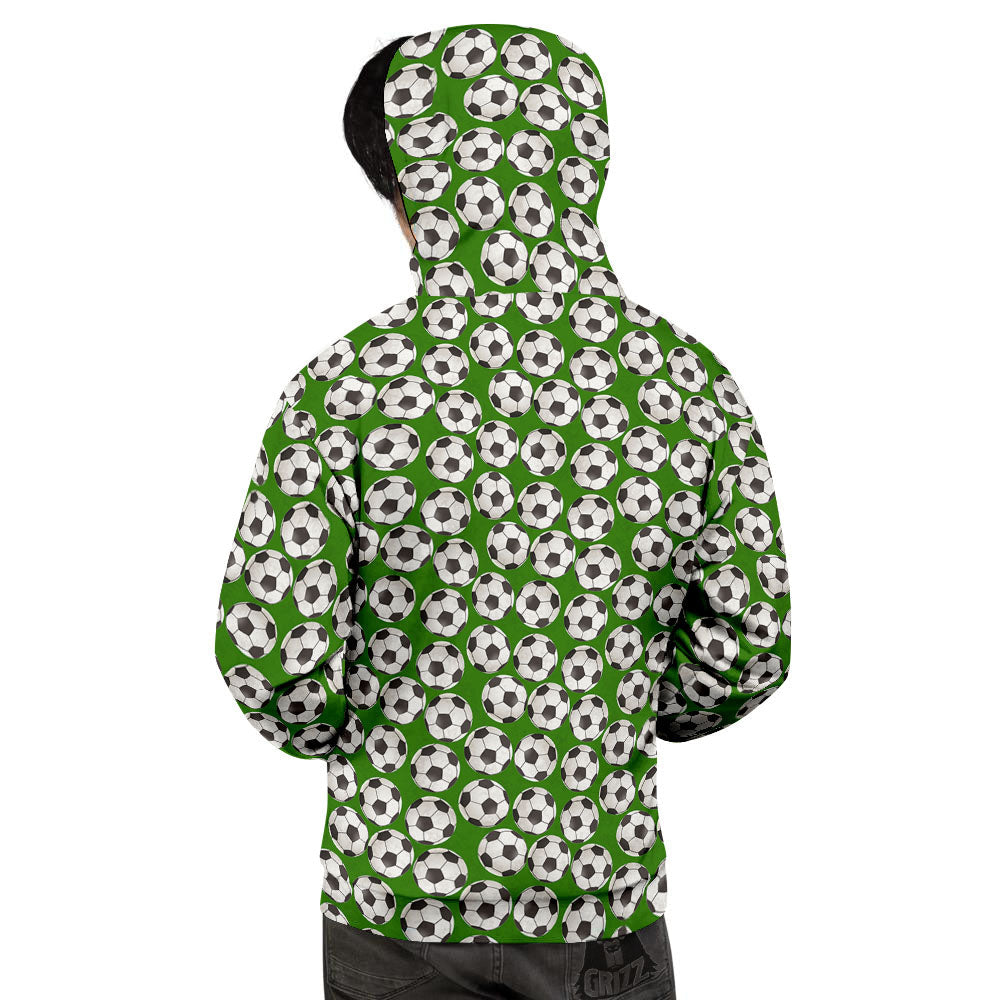 Soccer Ball Green Print Pattern Men's Hoodie-grizzshop