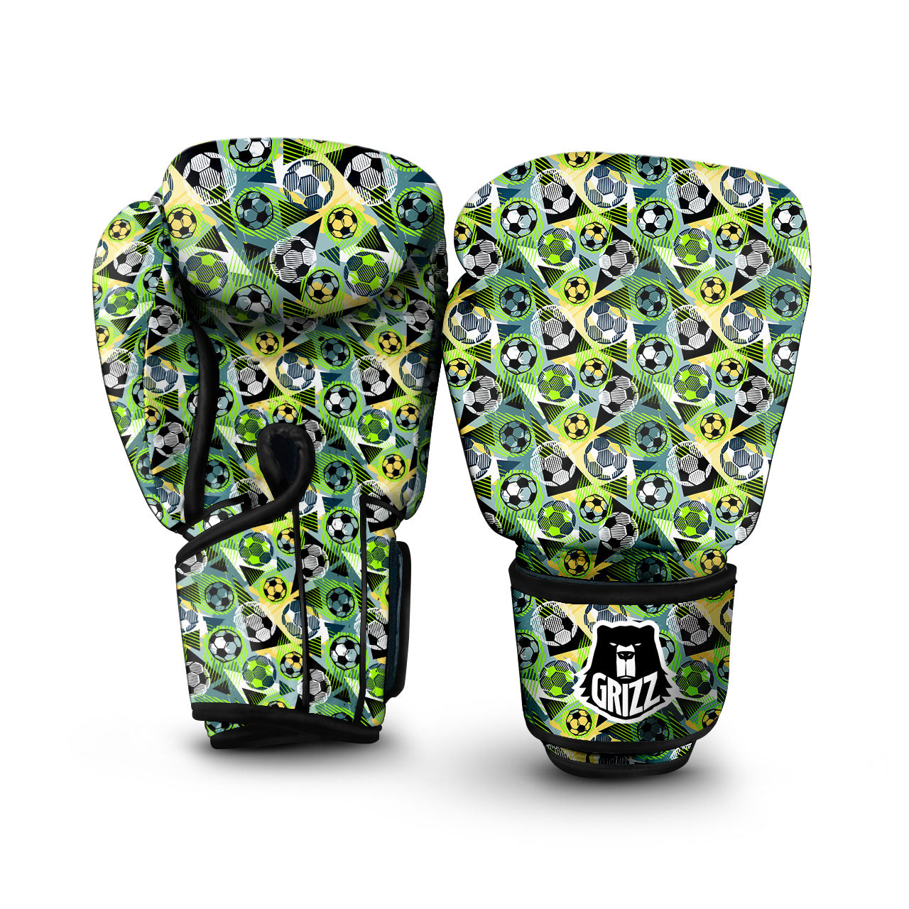 Soccer Ball Grunge Print Pattern Boxing Gloves-grizzshop