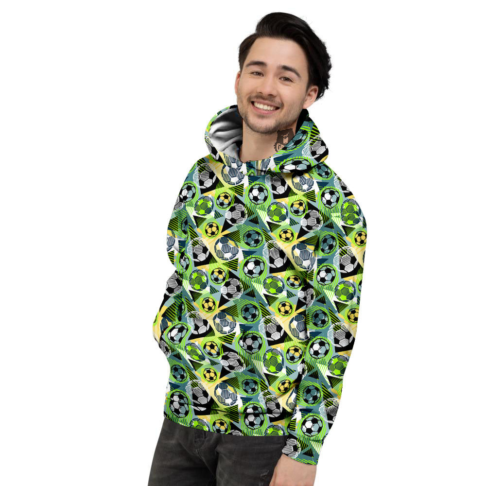 Soccer Ball Grunge Print Pattern Men's Hoodie-grizzshop