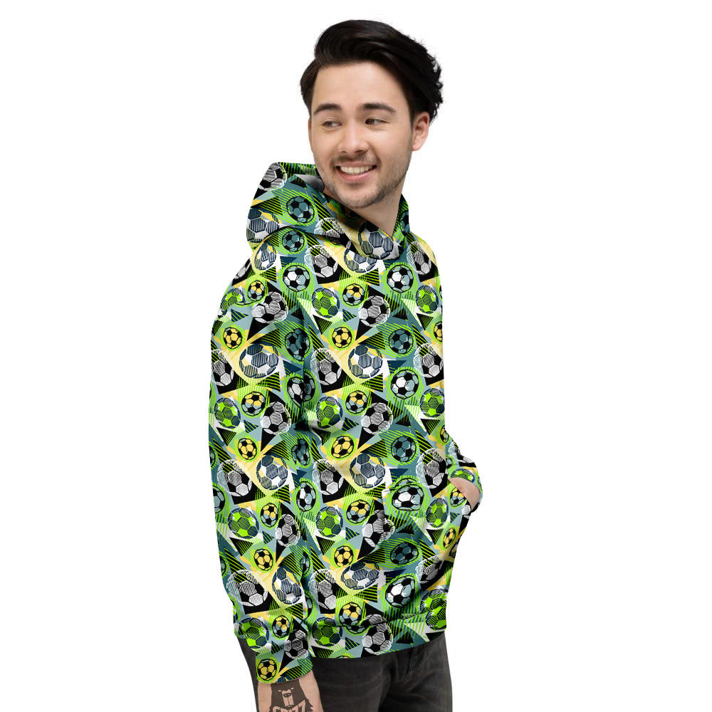 Soccer Ball Grunge Print Pattern Men's Hoodie-grizzshop