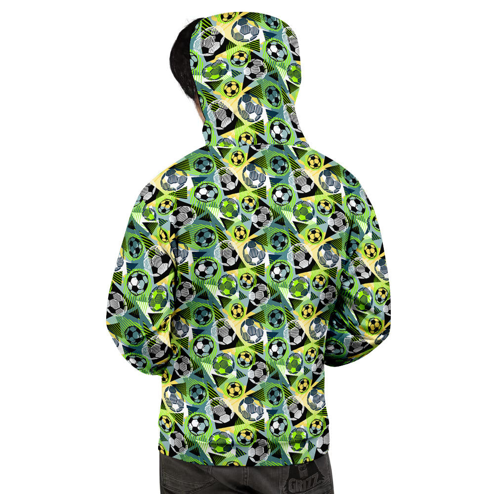 Soccer Ball Grunge Print Pattern Men's Hoodie-grizzshop