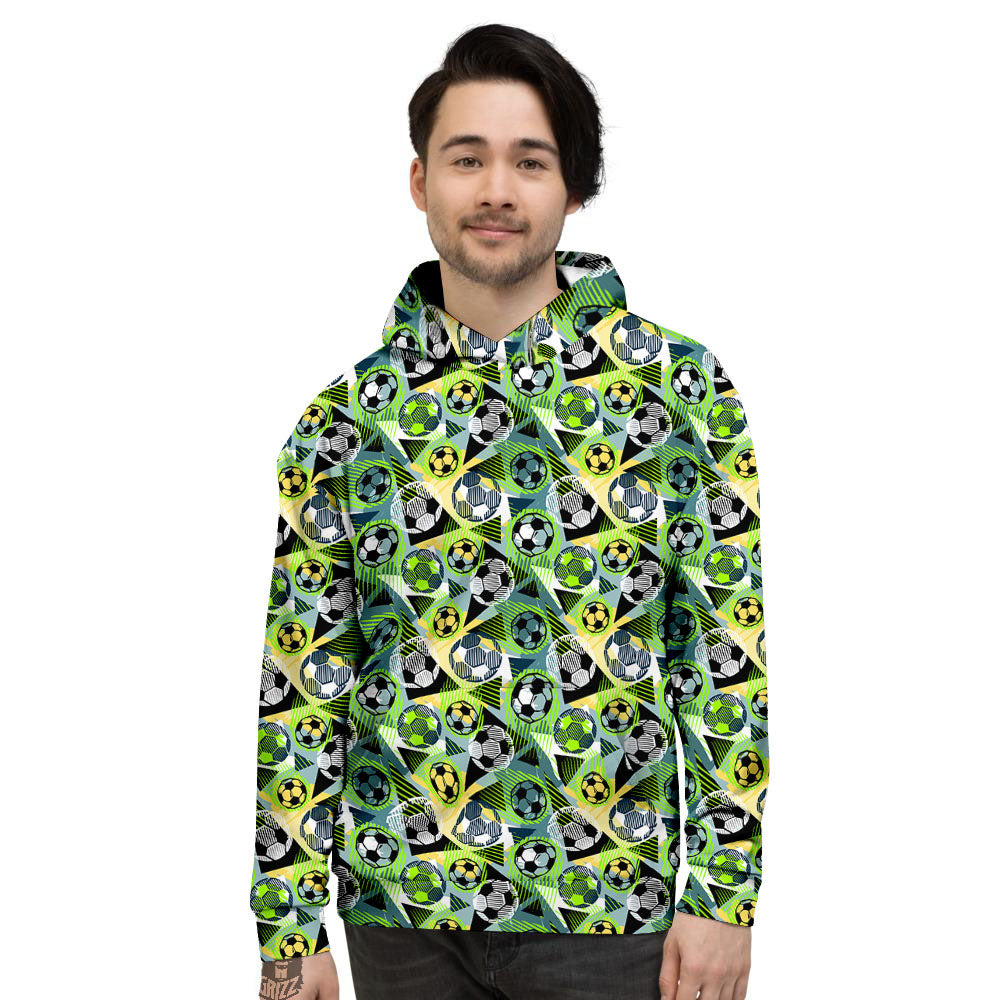 Soccer Ball Grunge Print Pattern Men's Hoodie-grizzshop