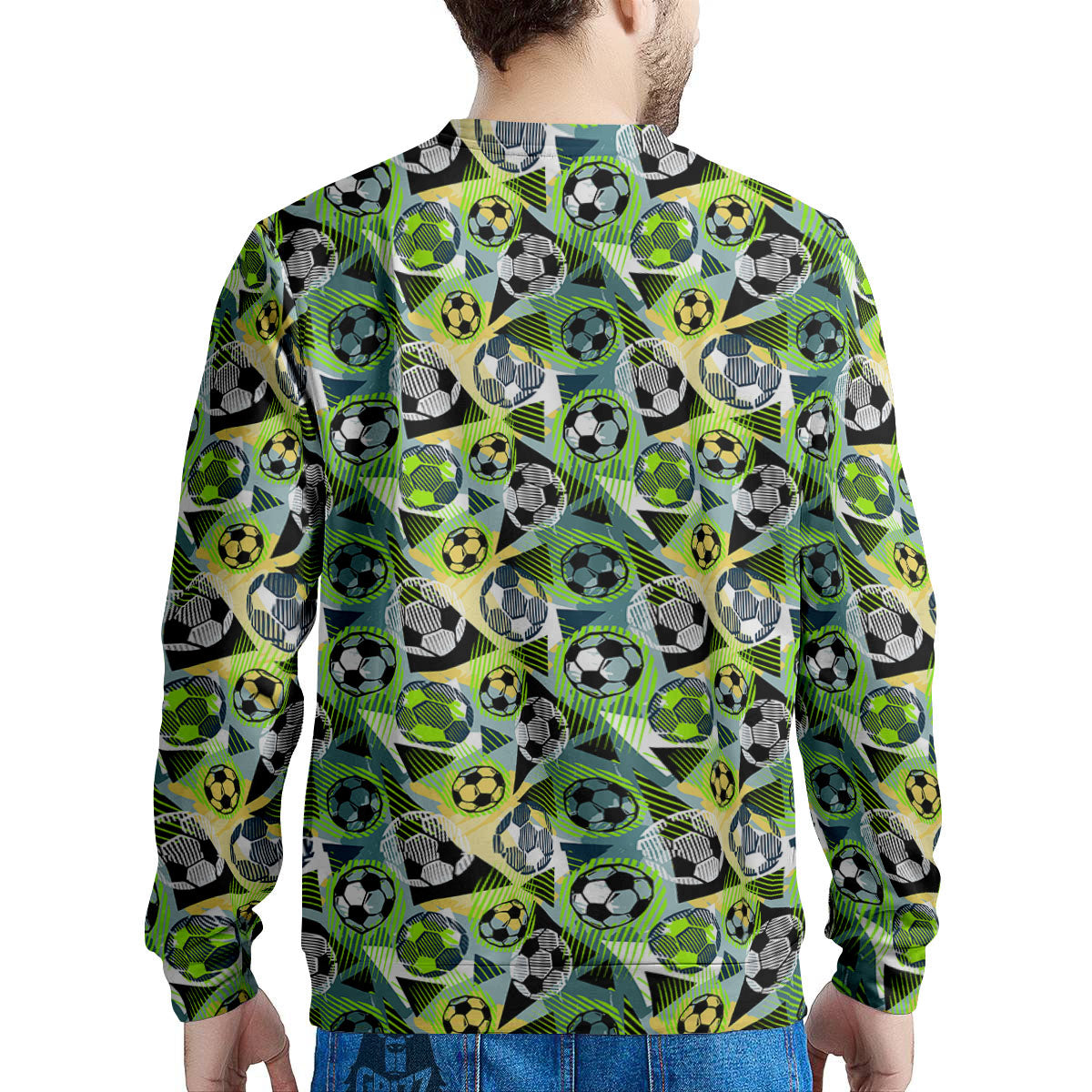 Soccer Ball Grunge Print Pattern Men's Sweatshirt-grizzshop