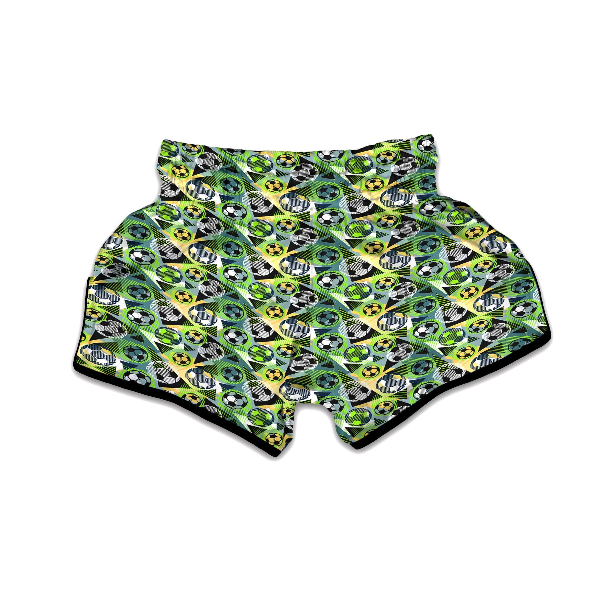 Soccer Ball Grunge Print Pattern Muay Thai Boxing Shorts-grizzshop