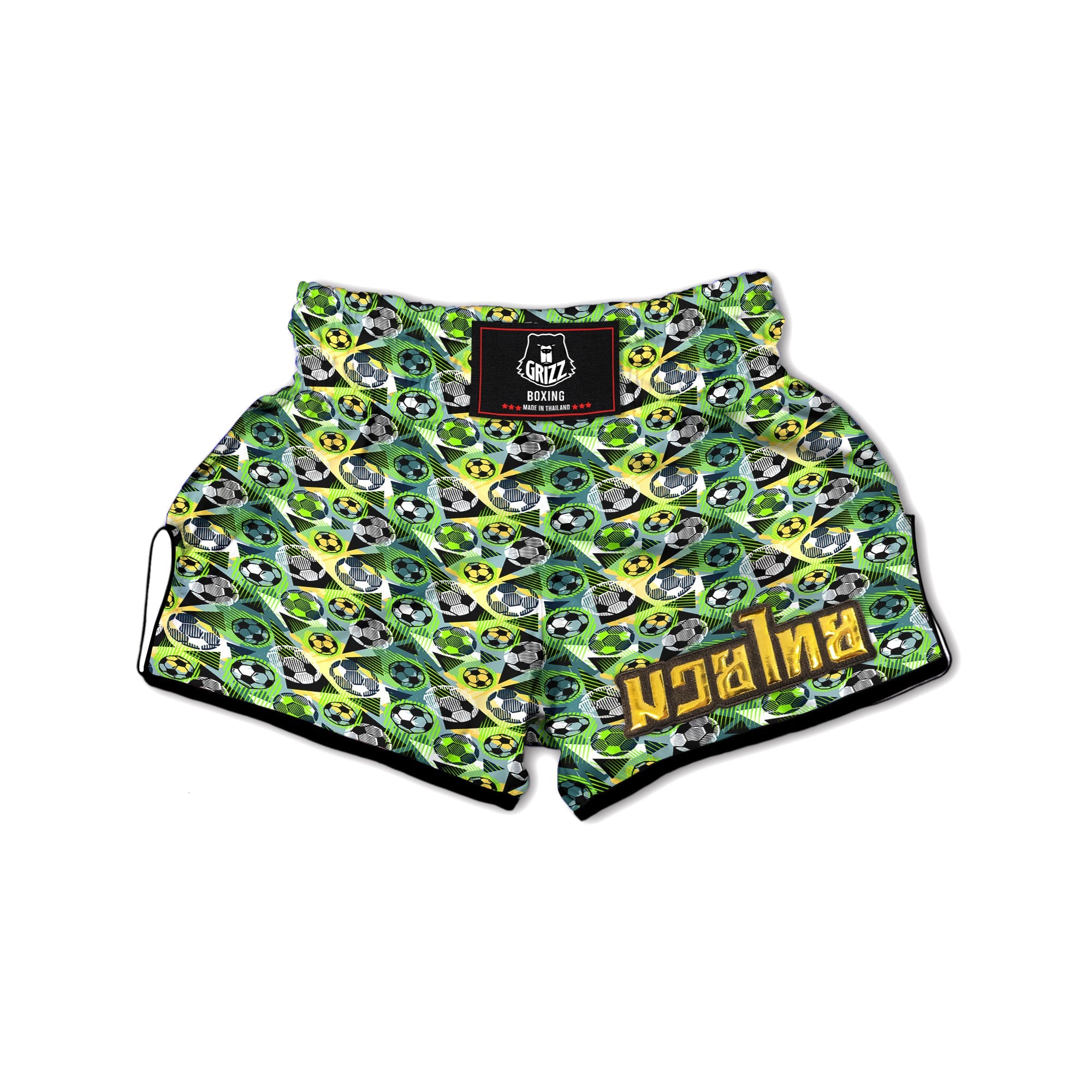 Soccer Ball Grunge Print Pattern Muay Thai Boxing Shorts-grizzshop