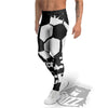 Soccer Ball White And Black Print Men's Leggings-grizzshop