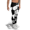 Soccer Ball White And Black Print Men's Leggings-grizzshop