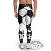 Soccer Ball White And Black Print Men's Leggings-grizzshop