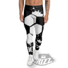 Soccer Ball White And Black Print Men's Leggings-grizzshop