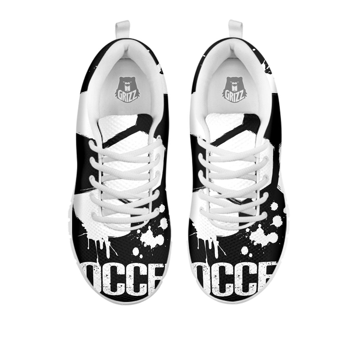 Soccer Ball White And Black Print White Sneaker-grizzshop