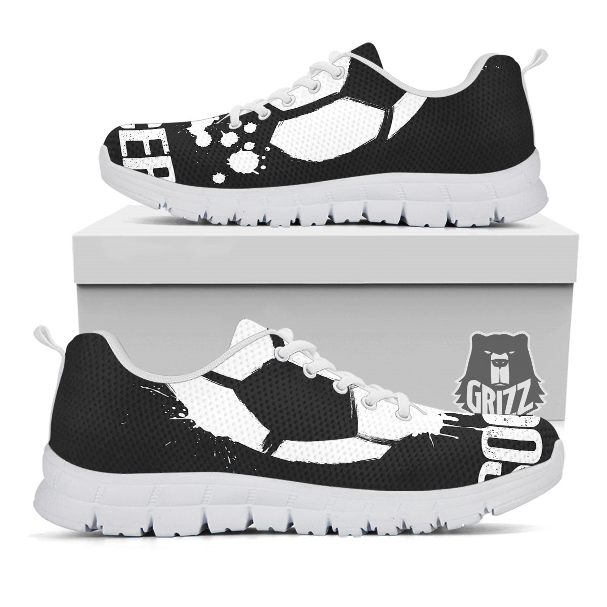 Soccer Ball White And Black Print White Sneaker-grizzshop