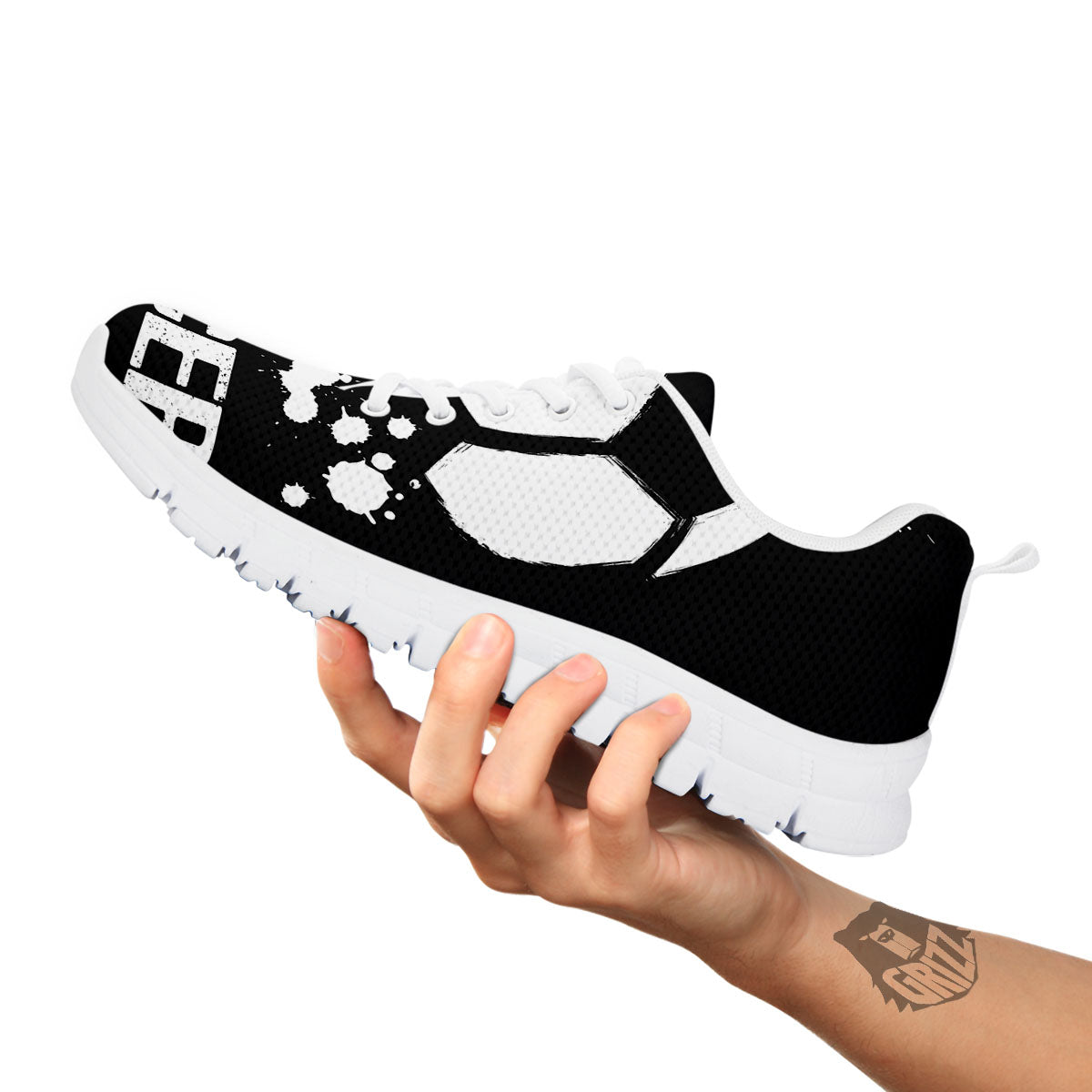 Soccer Ball White And Black Print White Sneaker-grizzshop