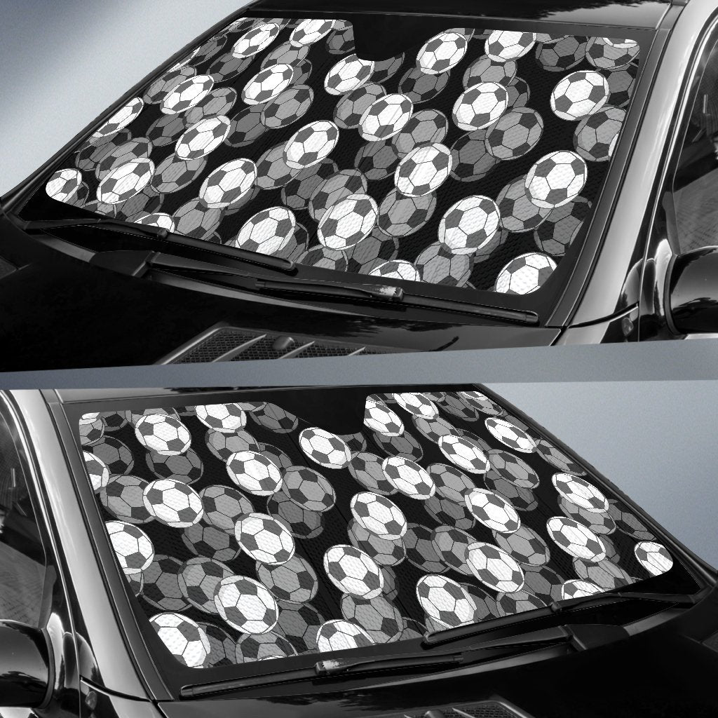 Soccer Pattern Print Car Sun Shade-grizzshop