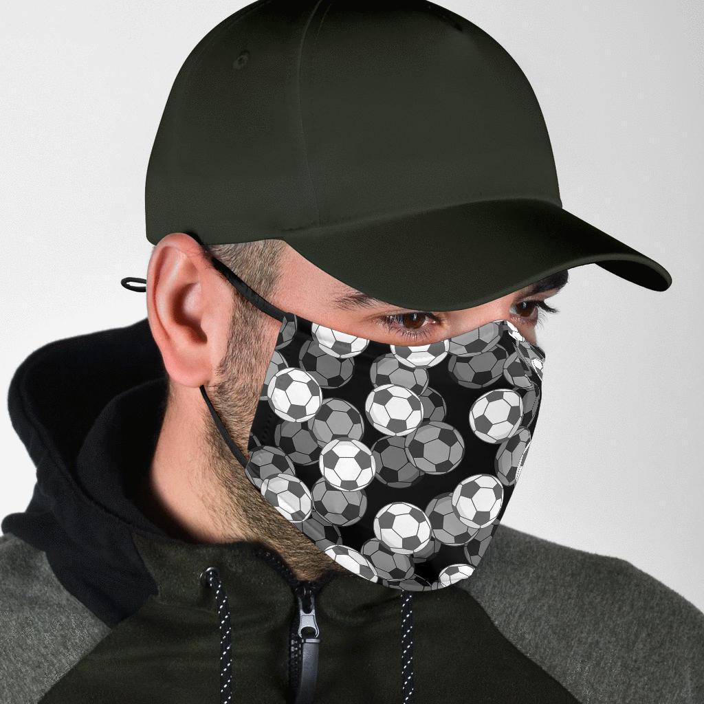 Soccer Pattern Print Face Mask-grizzshop