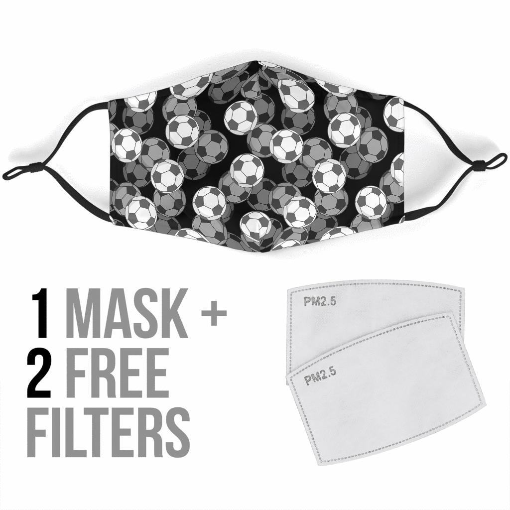 Soccer Pattern Print Face Mask-grizzshop