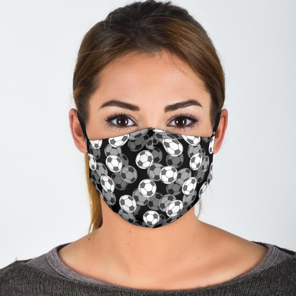 Soccer Pattern Print Face Mask-grizzshop