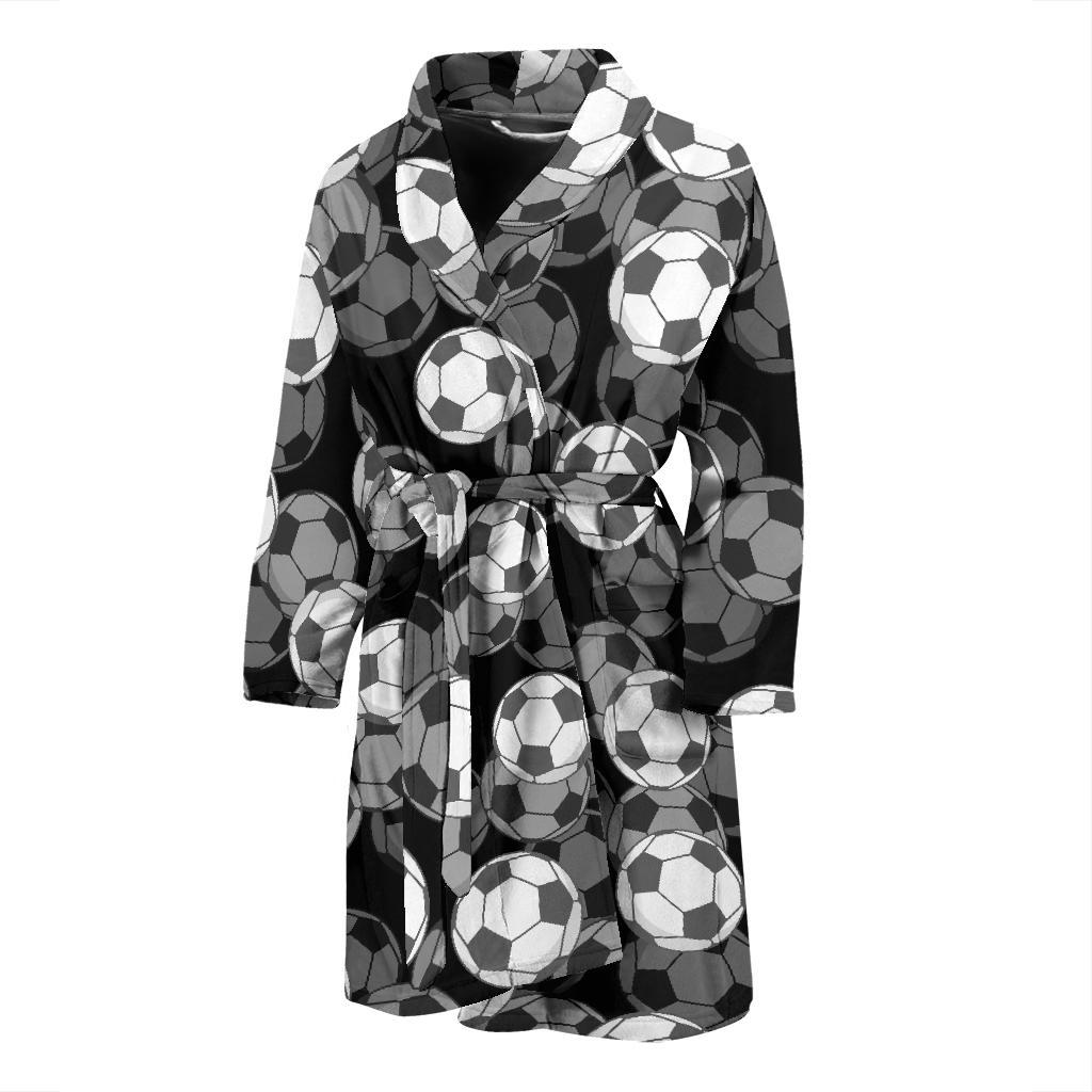 Soccer Pattern Print Men Long Robe-grizzshop