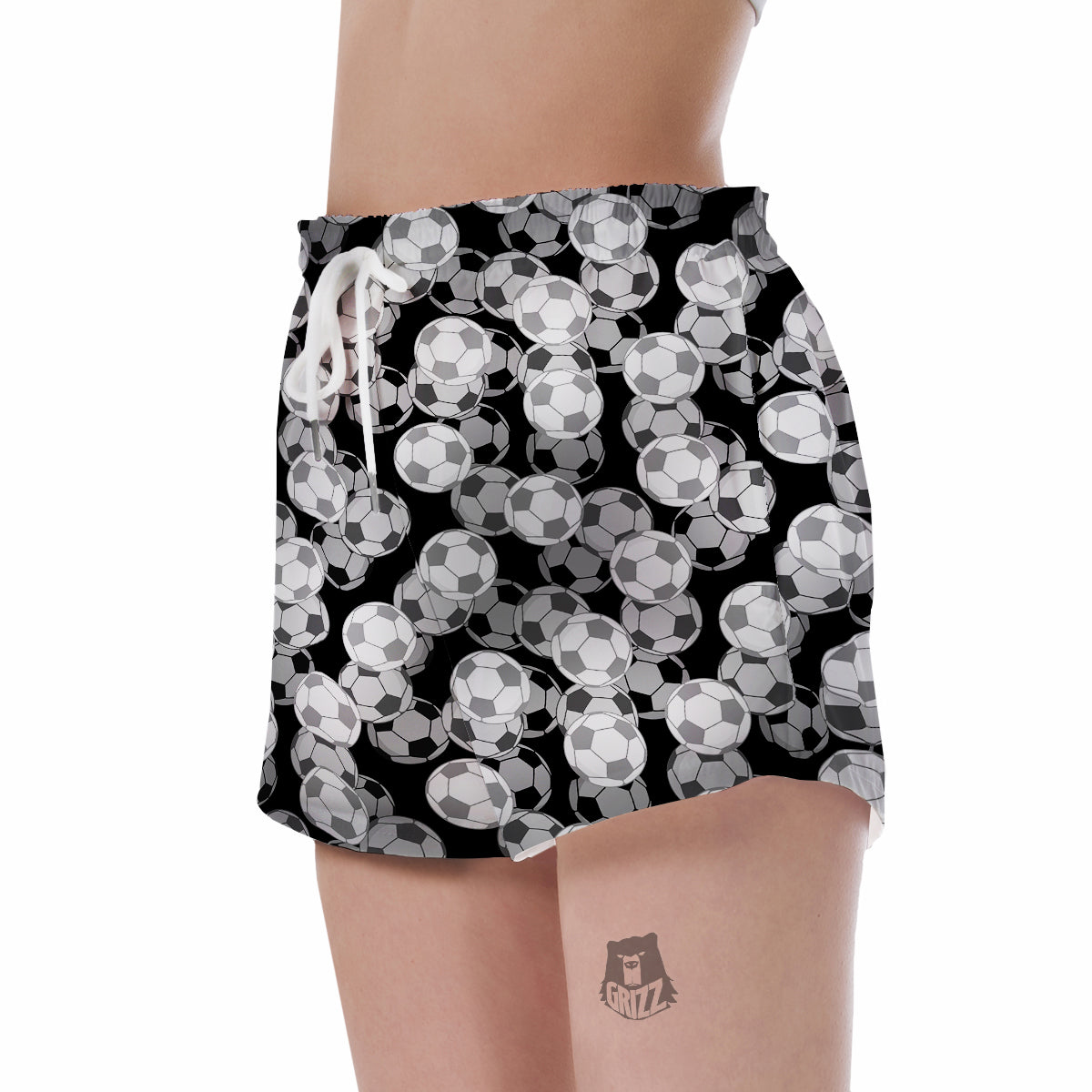 Soccer Pattern Print Women's Shorts-grizzshop