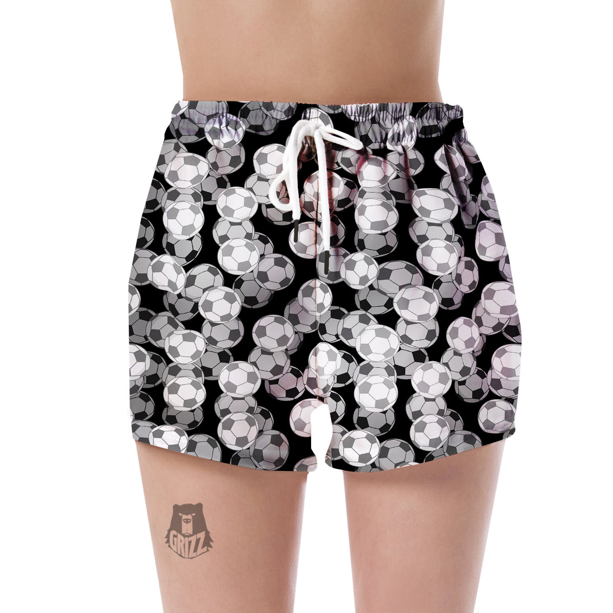 Soccer Pattern Print Women's Shorts-grizzshop