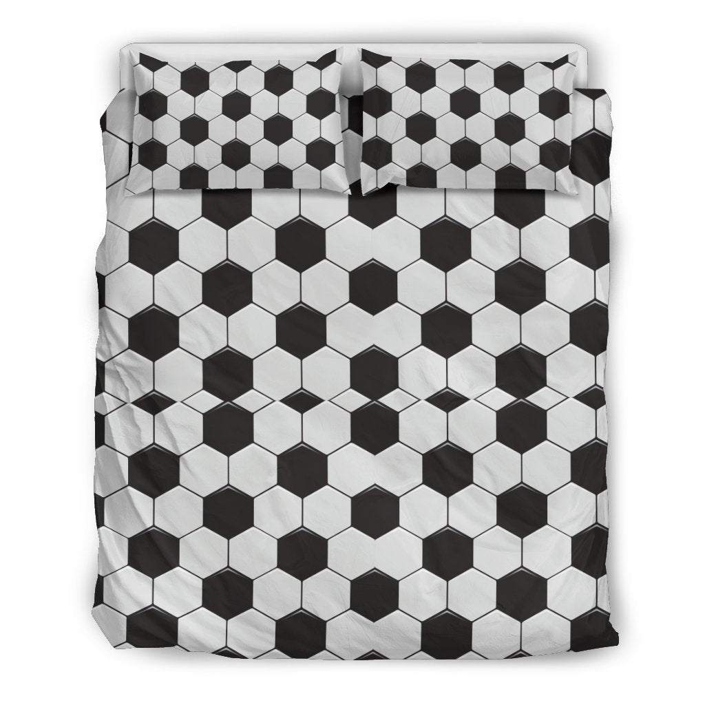 Soccer Print Pattern Duvet Cover Bedding Set-grizzshop