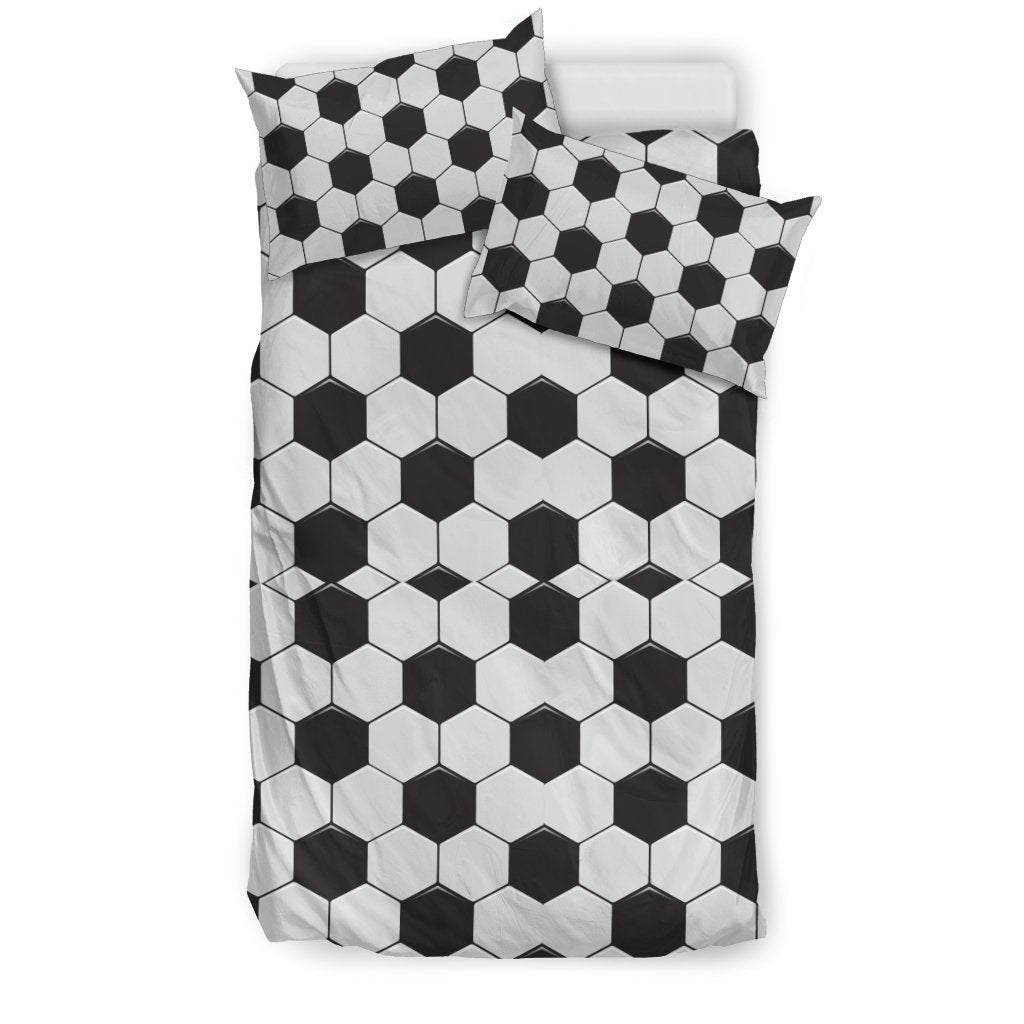 Soccer Print Pattern Duvet Cover Bedding Set-grizzshop