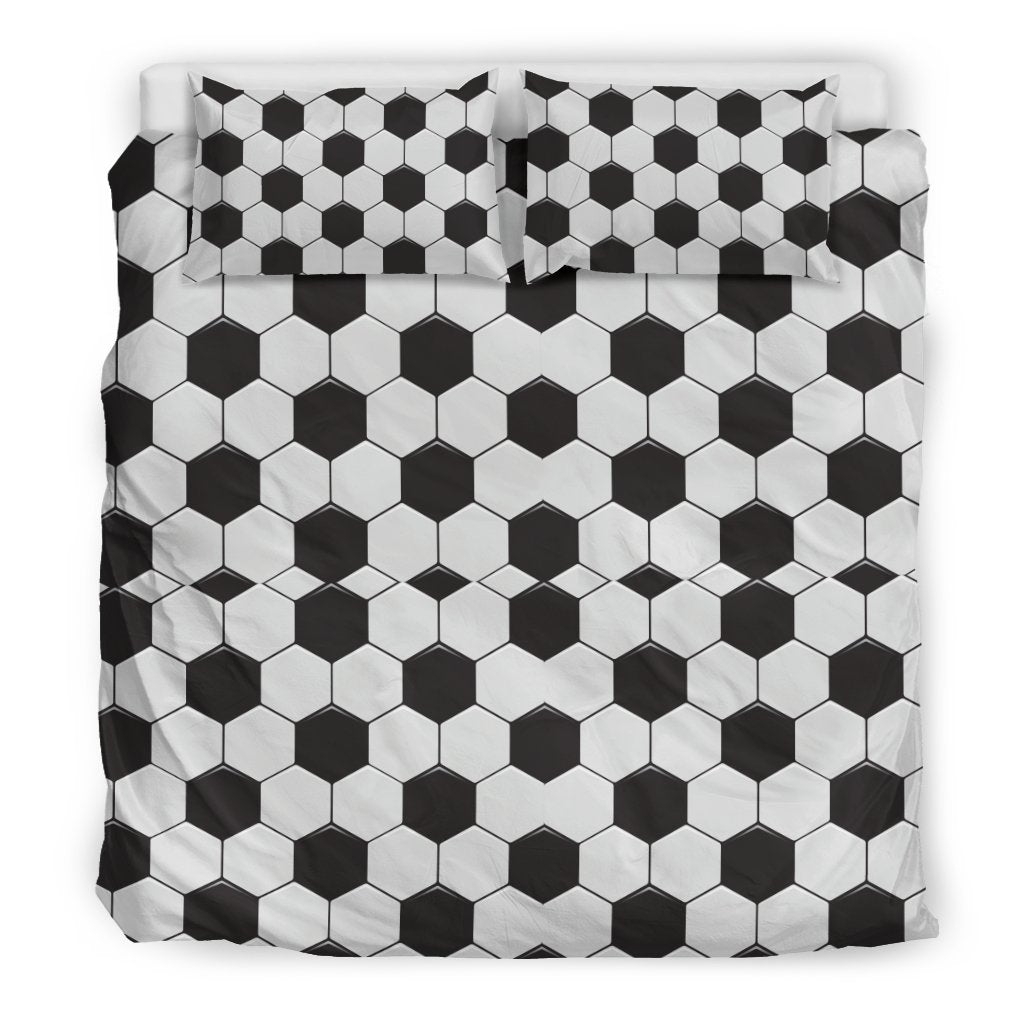 Soccer Print Pattern Duvet Cover Bedding Set-grizzshop