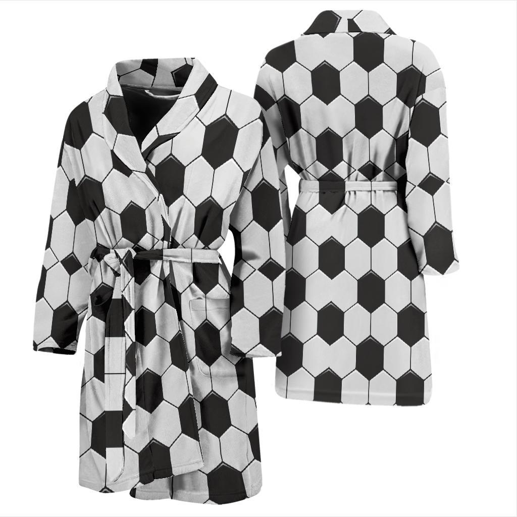 Soccer Print Pattern Men Long Robe-grizzshop