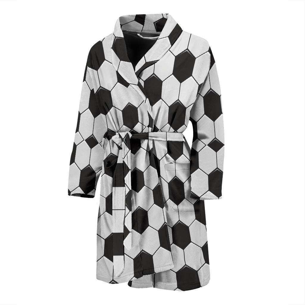 Soccer Print Pattern Men Long Robe-grizzshop